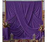 Cortinas de telón de Fondo moradas sin Arrugas, 3 m x 6 m, Cortinas de Fondo de poliéster Morado, Decoraciones de Fondo para Fiestas