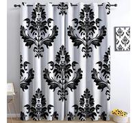 Cortinas de Ventana con Estampado de Símbolos Tradicionales Plantas Flores para Dormitorio Sala de Estar, Cortinas de Ventana Minimalismo con Ojales, 117An x 229Al cm 2 Paneles