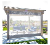 Cortinas de vinilo resistentes al aire libre para patio, lonas industriales impermeables con ojales, lona transparente resistente al desgarro para pérgola, porche, balcón (gris 3x/10 x 10 pies)