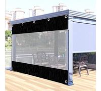 Cortinas de vinilo transparente impermeable para exteriores para patio, kit de bricolaje con cuerda elástica (3 x 2,4 m), ideal para pabellones y espacios al aire libre