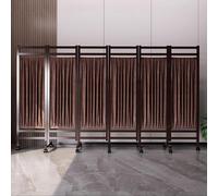 Cortinas divisoras de habitación médica con ruedas, pantalla de privacidad plegable para clínicas, salones y uso doméstico, 300 x 180 cm, color negro y marrón
