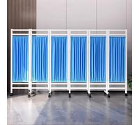 Cortinas divisoras de habitación médica con ruedas, pantalla de privacidad plegable para clínicas, salones y uso doméstico, 300 x 180 cm, color azul