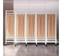 Cortinas divisoras de habitación médica con ruedas, pantalla de privacidad plegable para clínicas, salones y uso doméstico, 250 x 180 cm, color amarillo