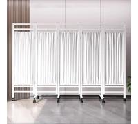 Cortinas divisoras de habitación médica con ruedas, pantalla de privacidad plegable para clínicas, salones y uso doméstico, 250 x 180 cm, color blanco