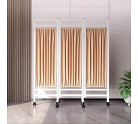 Cortinas divisoras de habitación médica con ruedas, pantalla de privacidad plegable para clínicas, salones y uso doméstico, 150 x 180 cm, color amarillo