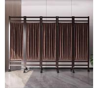 Cortinas divisoras de habitación médica plegables con ruedas, pantalla de privacidad de 3/4/5/6 paneles para clínicas, salones y uso doméstico, color negro y marrón, división de 250 x 180 cm.