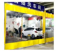 Cortinas divisoras deslizantes transparentes resistentes con ojales y ganchos de metal para lavadero industrial, taller, lavado de coches y separación de almacén