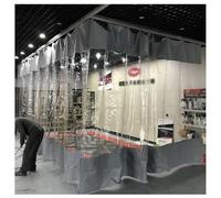 Cortinas divisoras deslizantes transparentes resistentes con ojales y ganchos de metal para lavadero industrial, taller, lavado de coches y separación de almacén