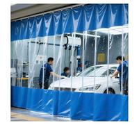 Cortinas divisoras deslizantes transparentes resistentes con ojales y ganchos de metal para lavadero industrial, taller, lavado de coches y separación de almacén