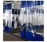 Cortinas divisoras industriales impermeables de vinilo para exteriores, con ojales, de secado rápido, para patio, depósito de lavado de coches (azul, 4,2 x 3,5 m)