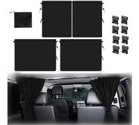 Cortinas Divisorias de Coche, Protección Solar, Cortina de Privacidad para Coche, Cortina Divisoria Extraíble para Auto, Cortinas de Auto, para Viaje, Siesta, Dormir, Noche, Camping, 3 Piezas