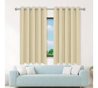 Cortinas Dormitorio Blackout 144 x 167 cm con Ojales Modernas Decorativas Cortinas Salon Modernas 1 Piezas para Dormitorio, Salón, Color Crema