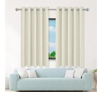 Cortinas Dormitorio Blackout 144 x 178 cm con Ojales Modernas Decorativas Cortinas Salon Modernas 1 Piezas para Dormitorio, Salón, Beige