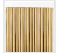 Cortinas Exterior de Cinta para Puertas | Plástico PVC y Barra Aluminio tamaños | PERTONI TENDE (Beige Y MARRÓN, Ancho 120cm x 210cm Largo)