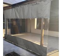 Cortinas Exteriores Impermeables Transparentes, Paneles Laterales Impermeables para Cenador con Ojales, Separador De Ambientes Antidesgarro para Pérgola, Porche Y Terraza (94,5" De Ancho × 86,6" De