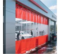 Cortinas for bahía de Lavado Industrial con Ojales, Cortina divisoria de Lavado de Autos Resistente al Agua, Enrollable rápido y fácil de Limpiar, partición de Panel Divisor(Red,2.8x4m/9.2x13.1ft)