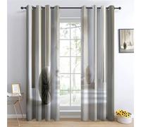 Cortinas Formas Geométricas Modernas Espacio 2 Paneles para habitación Infantil, Gris Cortina Opaca De Dormitorio, Poliéster Cortinas Opacas con Aislamiento Térmico para Sala