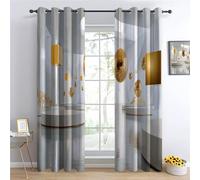 Cortinas Formas Geométricas Modernas Y Flotantes 2 Paneles para habitación Infantil Cortina Opaca De Dormitorio, Poliéster Cortinas Opacas con Aislamiento Térmico para Sala