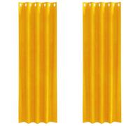 Cortinas Grommet Amarillo Mostaza vidaXL 140 X 260 cm Modernas Filtradoras de Luz Tratamientos de Ventana de Poliéster Decoración del Hogar para Sala de Estar Dormitorio