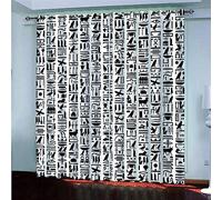 Cortinas Habitacion Adulto con Ojales 3D Patrón De Dibujos Animados Retro Estampadas Cortinas Opacas Termicas Aislantes Frio Y Calor 2 Piezas para Dormitorio Salon Hogar Decoración, -5820763968589230