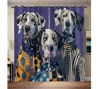 Cortinas Habitacion Adulto con Ojales Lindo Patrón Dálmata Estilo Matisse Cortinas Opacas Termicas Aislantes Frio Y Calor 2 Piezas para Dormitorio Salon Hogar Decoración, 140 X 240 Cm