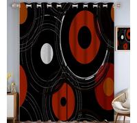 Cortinas Habitacion Adulto con Ojales Patrón Círculo Concéntrico Estilo Medieval Moderno Cortinas Opacas Termicas Aislantes Frio Y Calor 2 Piezas para Dormitorio Salon Hogar Decoración, 117 X 137 Cm