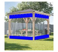 Cortinas impermeables de PVC para exteriores con ojales para pérgola de jardín, transparente, 5,6 x 2,7 m