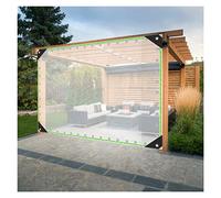Cortinas impermeables para exteriores de 0,5 mm de grosor, con ojales, transparentes, para puerta de patio y jardín, cortinas resistentes a los rayos UV, 4 x 3,5 m, resistente a la intemperie
