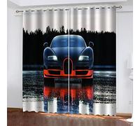 Cortinas Infantiles Niña Niño Bebe Habitacion Opacas Para Ventanas Coche De Dibujos Animados Negro 140X160Cm Cortinas Salon Modernas Dormitorio Juvenil 2 Piezas Cortinas Opacas Termicas Aislantes Fri
