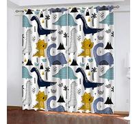 Cortinas Infantiles Niña Niño Bebe Habitacion Opacas para Ventanas Dinosaurio De Dibujos Animados De Animales 280X260Cm Cortinas Salon Modernas Dormitorio Juvenil 2 Piezas Cortinas Opacas Termicas Ai