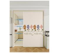 Cortinas Interior Cocina Puerta con Pista, Plisada Plegable Invisible Cortina Dormitorio Opaca Termica Aislante Frio y Calor Cortinas de Privacidad Para Salón, Cocina, Armario(F,Track W130cm/Curtain H