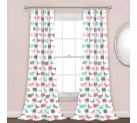 Cortinas Lush Decor con dise o de ballenas en rosa y aguamarina, con estampado de animales del oc ano, que filtran la luz, para sala, comedor y d