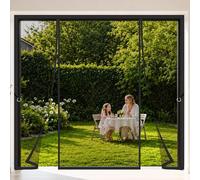 Cortinas MagnéTicas para Puerta Doble 220x285cm Diseño práctico que se abre y cierra con facilidad para un paso cómodo Perfecto salidas a la terraza y porches de verano Negro