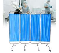 Cortinas Médicas De Separación, Biombo Médico De Privacidad Plegable Con Ruedas, Divisores De Ambientes De Acero Inoxidable; Para Salas De Urgencias, Salas De Hospitalización(4 Panel)