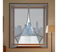 Cortinas Mosquitera Ventana 100 x 145 cm Protección Contra Mosquitos y Moscas Mosquitera Ventana Magnetica Lavables para Todas Las Ventanas Interiores y Exteriores, Gris
