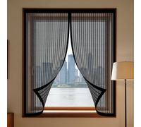 Cortinas Mosquitera Ventana 100 x 145 cm Protección Contra Mosquitos y Moscas Mosquitera Ventana Magnetica Lavables para Todas Las Ventanas Interiores y Exteriores, Negro