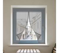 Cortinas Mosquitera Ventana 105 x 110 cm Protección Contra Mosquitos y Moscas Mosquitera Ventana Magnetica Lavables para Ventanasde Balcón, Ventanasde Patio, Sala, Gris