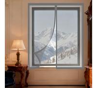 Cortinas Mosquitera Ventana 105 x 110 cm sin Taladrar Ni Atornillar Mosquitera Magnética Ventanas Fácil Instalación Adhesiva Adecuada para Decoración Del Hogar, Gris
