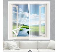 Cortinas Mosquitera Ventana 110 x 135 cm Imanes Se Cierran Automáticamente Ajustable Mosquitera Ventana Magnetica Lavables para Ventanasde Balcón, Ventanasde Patio, Sala, Blanco
