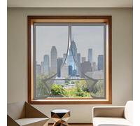 Cortinas Mosquitera Ventana 110 x 150 cm Protección Contra Mosquitos y Moscas Ventana Contra Insectos y Moscas Fácil Instalación Adhesiva para Todas Las Ventanas, Gris