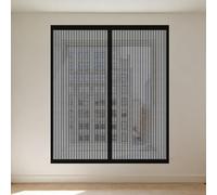 Cortinas Mosquitera Ventana 110 x 150 cm sin Taladrar Ni Atornillar Mosquitera Ventanas Adhesiva Lavables para Todas Las Ventanas, Negro