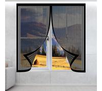 Cortinas Mosquitera Ventana 125 x 140 cm Protección Contra Mosquitos y Moscas Window Mosquito Net Fácil Instalación Adhesiva Adecuada para Decoración Del Hogar, Negro