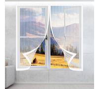 Cortinas Mosquitera Ventana 125 x 140 cm Protección Contra Mosquitos y Moscas Window Mosquito Net Fácil Instalación Adhesiva Adecuada para Decoración Del Hogar, Blanco