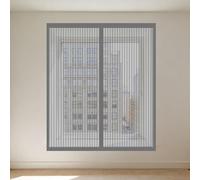 Cortinas Mosquitera Ventana 130 x 155 cm sin Taladrar Ni Atornillar Mosquitera Ventanas Adhesiva Lavables para Todas Las Ventanas, Gris