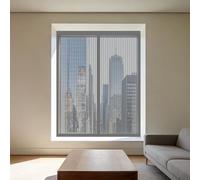 Cortinas Mosquitera Ventana 165 x 105 cm Protección Contra Mosquitos y Moscas Window Mosquito Net Fácil de Ensamblar Autoadhesivo para Todas Las Ventanas, Gris