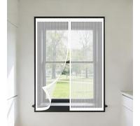 Cortinas Mosquitera Ventana 50 x 120 cm sin Taladrar Ni Atornillar Mosquitera Ventanas Adhesiva Fácil Instalación Adhesiva para Todas Las Ventanas, Blanco