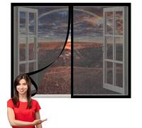 Cortinas Mosquitera Ventana 50 x 125 cm Mantiene Insectos, Moscas y Mosquitos Fuera Mosquitera Ventana Lavables para Ventanasde Balcón, Ventanasde Patio, Sala, Negro