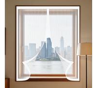 Cortinas Mosquitera Ventana 50 x 75 cm Protección Contra Mosquitos y Moscas Mosquitera Ventana Magnetica Lavables para Todas Las Ventanas Interiores y Exteriores, Blanco