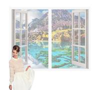 Cortinas Mosquitera Ventana 50 x 75 cm sin Taladrar Ni Atornillar Mosquitera Ventanas Adhesiva Fácil de Limpiar para Ventanasde Balcón, Ventanasde Patio, Sala, Blanco