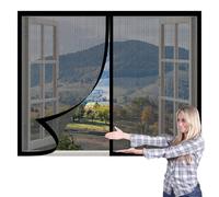 Cortinas Mosquitera Ventana 60 x 125 cm Protección Contra Mosquitos y Moscas Mosquitera Magnética Ventanas Lavables Adecuada para Decoración Del Hogar, Negro
